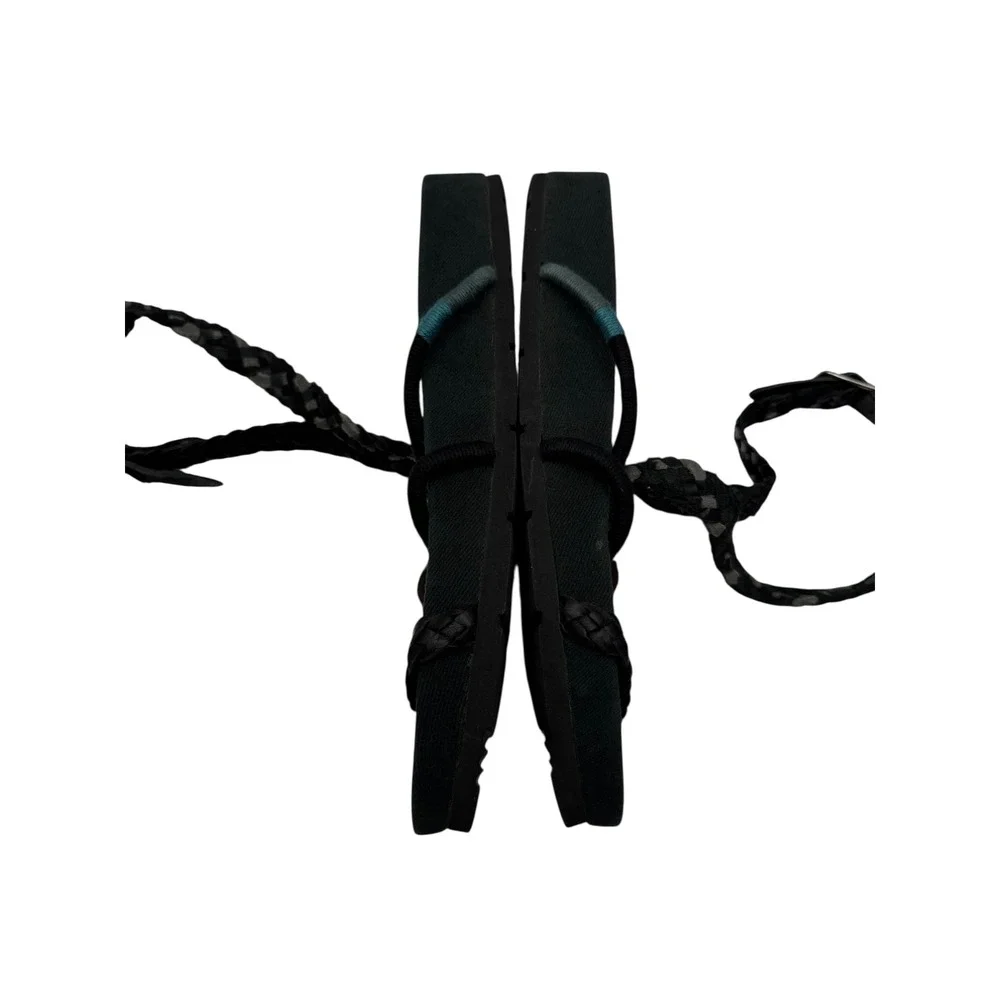 Free People Denali Gladiator Sandals Women's 38 Black Teal Braided Wrap‎ Boho - Picture 4 of 11